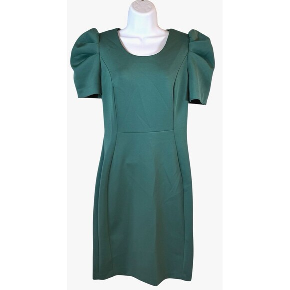 Calvin Klein Dress Womens‎ 6 Green Sheath Short Puff Sleeve Above Knee Career - Picture 2 of 9